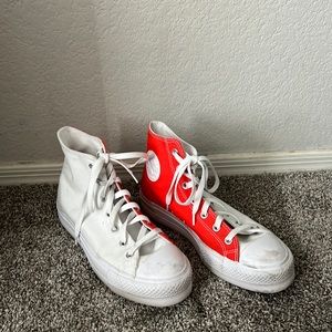 Converse Platform Chuck Taylor, Personalized & Unique, White and Orange